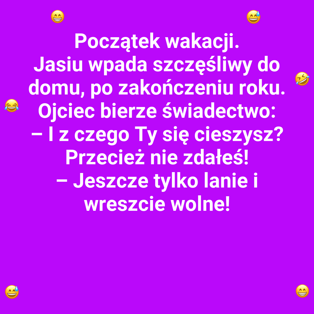 Ojciec czyta świadectwo, Jasiu się cieszy