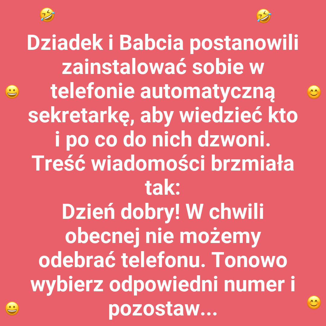 Rozbrajający komunikat dziadków